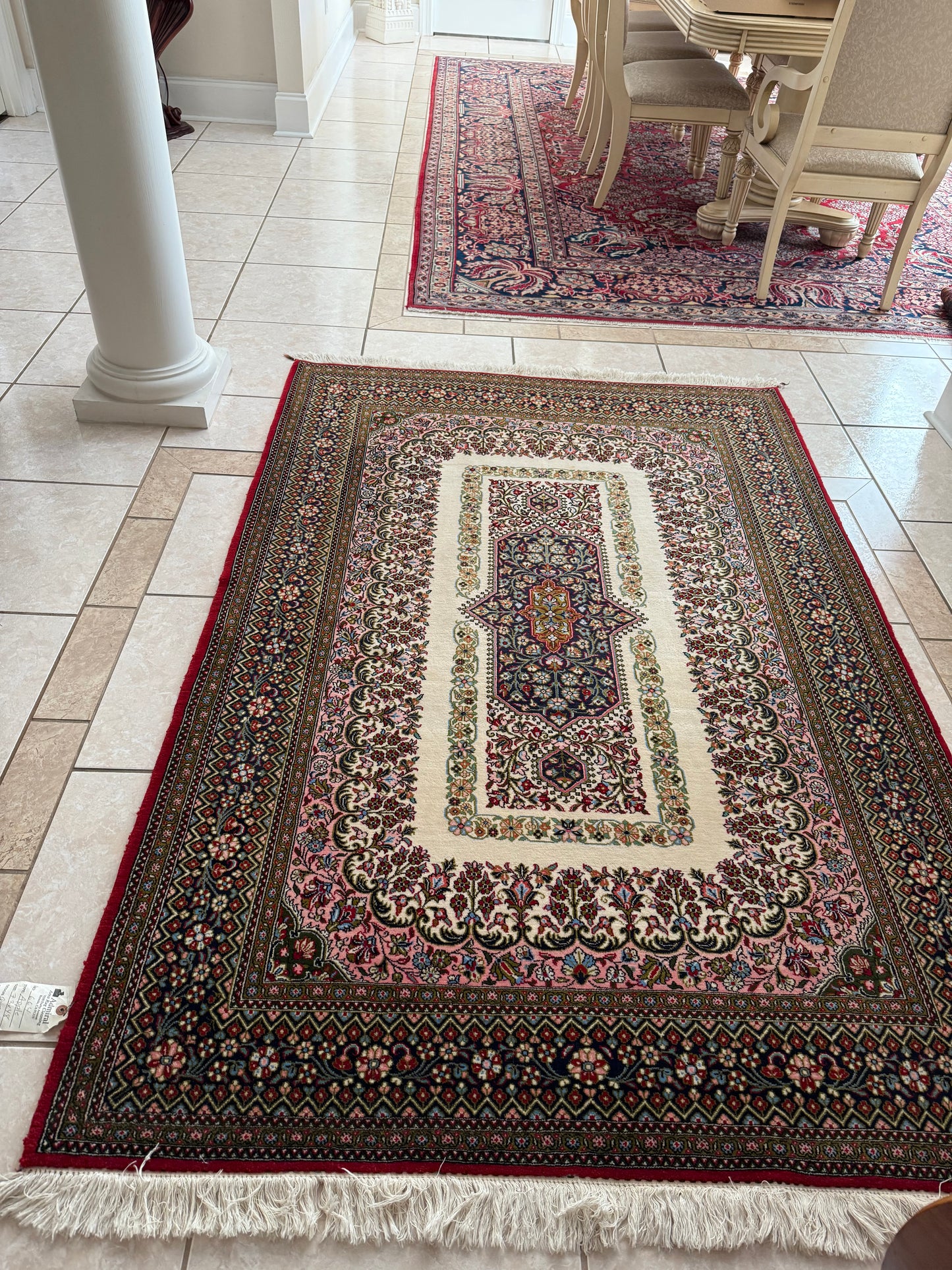 Antique Persian Hand Knotted Wool Rug 7.3x4.8, Vintage Area Rug, Traditional Oriental Style Carpet, Handmade Wool Rug, One of a Kind
