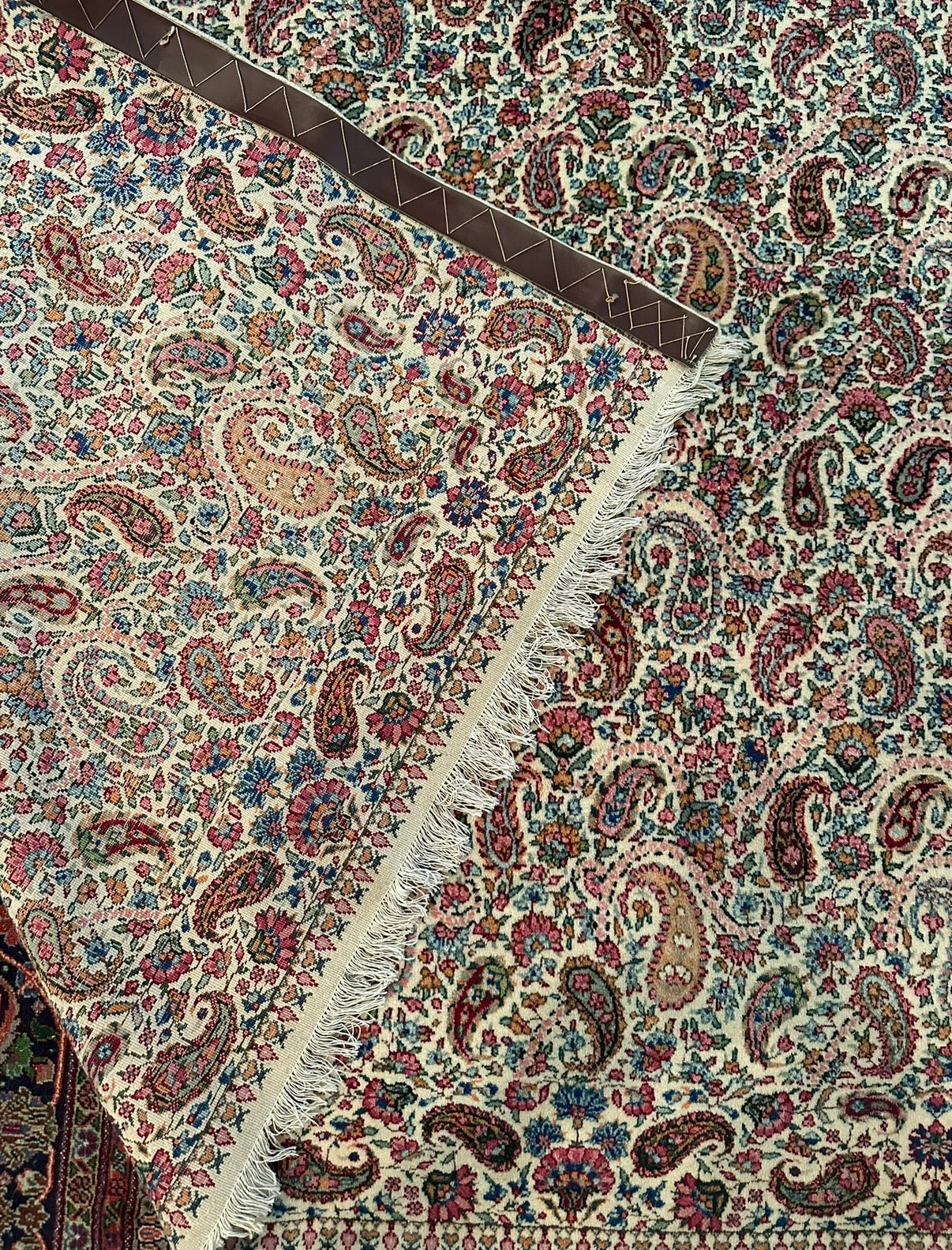 Antique Persian Kerman Rug – Hand-Knotted Wool & Cotton Booteh Paisley Design Oriental Area Rug 8.2 x 5.4 ft