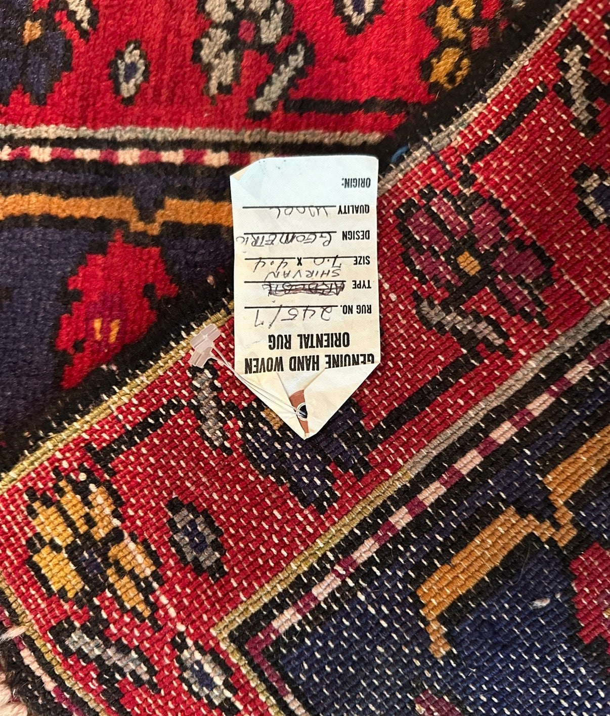 Persian Geometric Shirvan Rug – Handmade 100% Wool Traditional Oriental Area Rug 7.0 x 4.4 ft