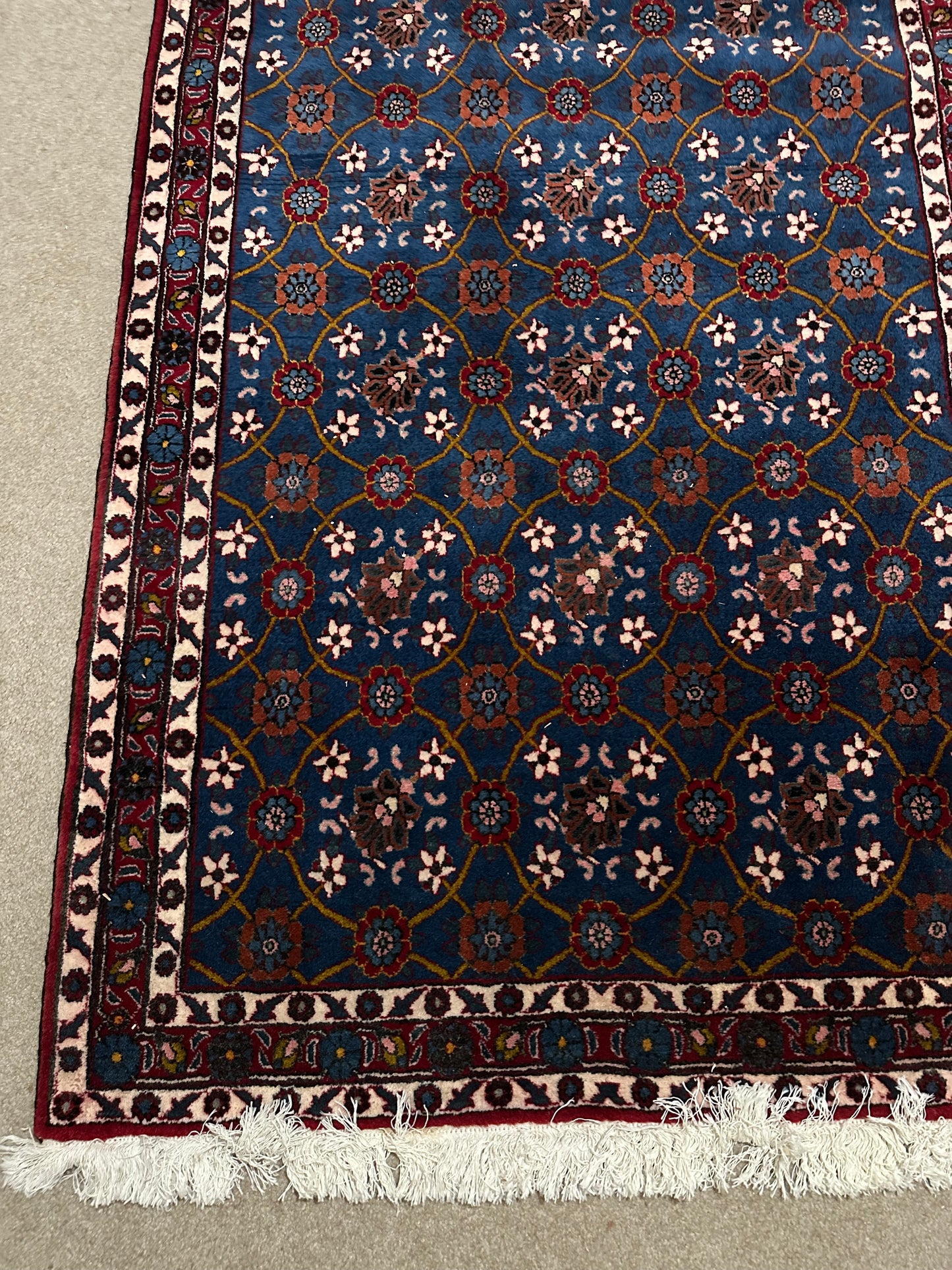 Persian Naramin Rug – Hand-Knotted Wool Mina Khani Design Oriental Area Rug 5.1 x 3.8 ft