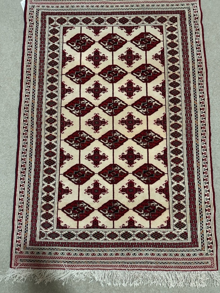Persian Torkaman Rug No. 43 – Hand-Knotted Wool & Silk Traditional Oriental Area Rug 4.9 x 3.3 ft