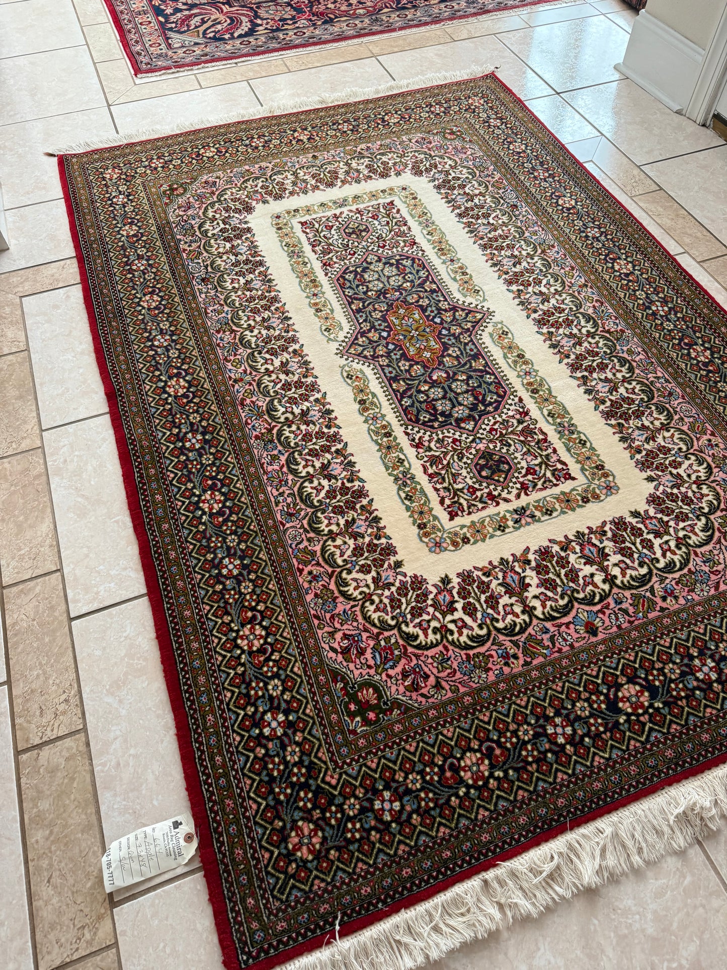 Antique Persian Hand Knotted Wool Rug 7.3x4.8, Vintage Area Rug, Traditional Oriental Style Carpet, Handmade Wool Rug, One of a Kind
