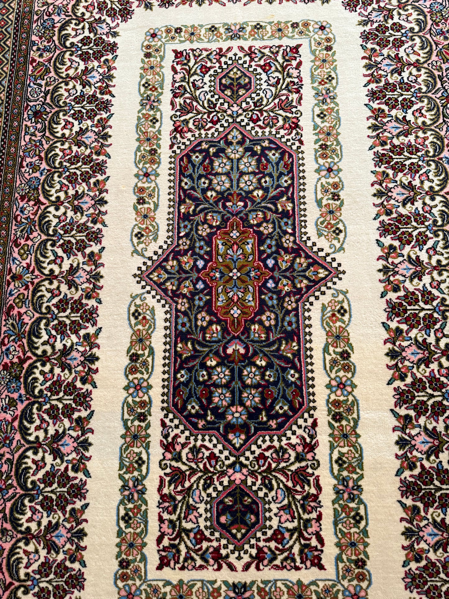 Antique Persian Hand Knotted Wool Rug 7.3x4.8, Vintage Area Rug, Traditional Oriental Style Carpet, Handmade Wool Rug, One of a Kind