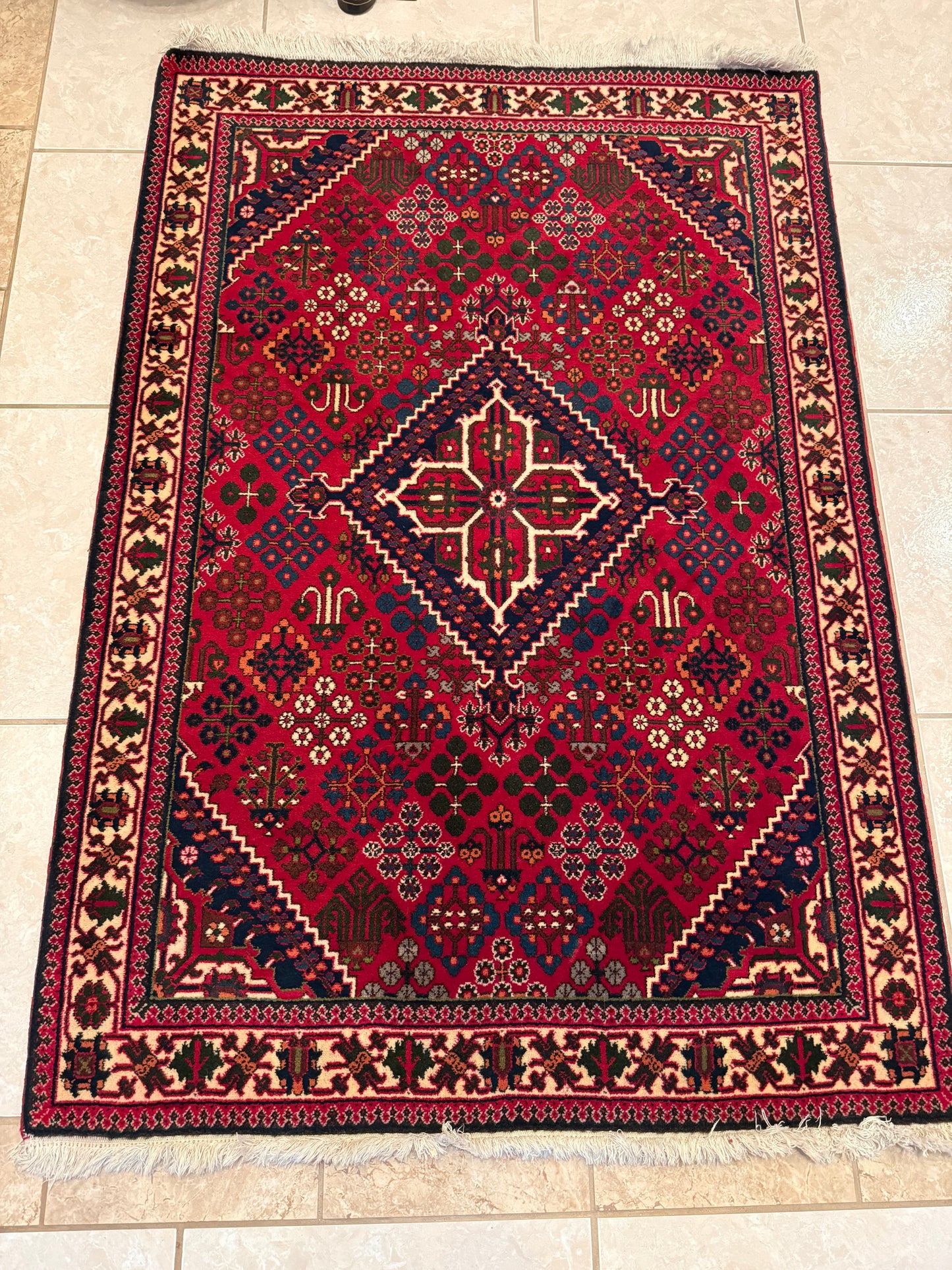 Persian Maimeh Rug No. 40 – Hand-Knotted 100% Wool Traditional Oriental Area Rug 5.2 x 3.7 ft