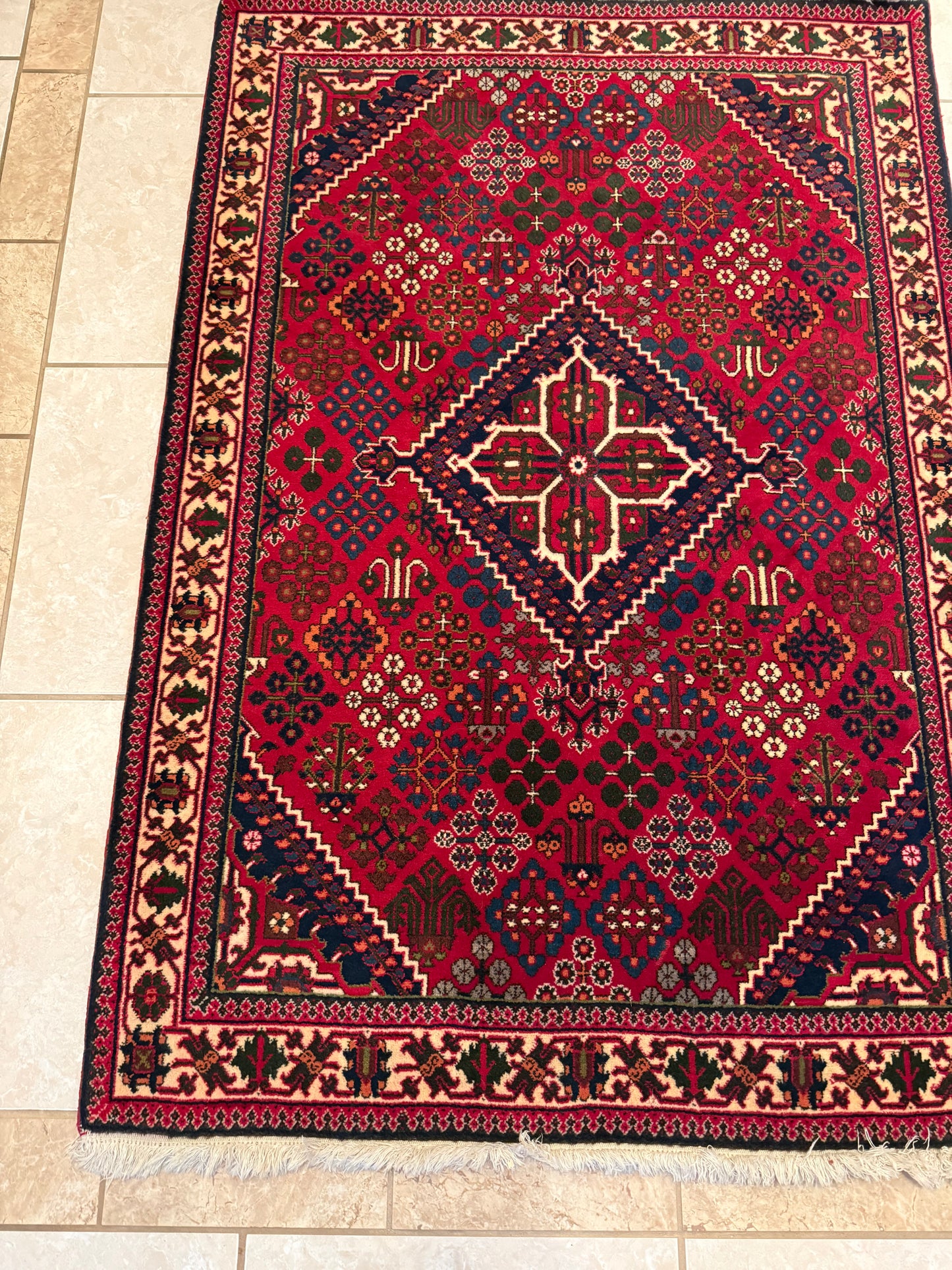 Persian Maimeh Rug No. 40 – Hand-Knotted 100% Wool Traditional Oriental Area Rug 5.2 x 3.7 ft