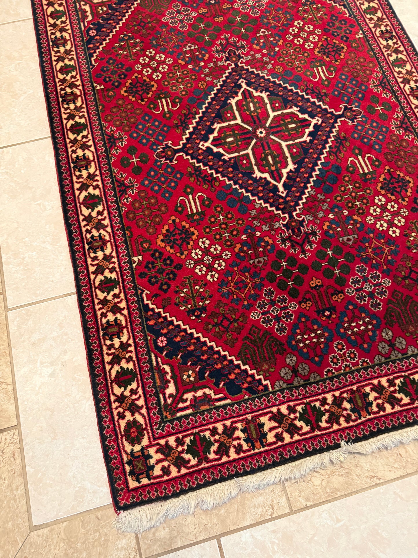 Persian Maimeh Rug No. 40 – Hand-Knotted 100% Wool Traditional Oriental Area Rug 5.2 x 3.7 ft