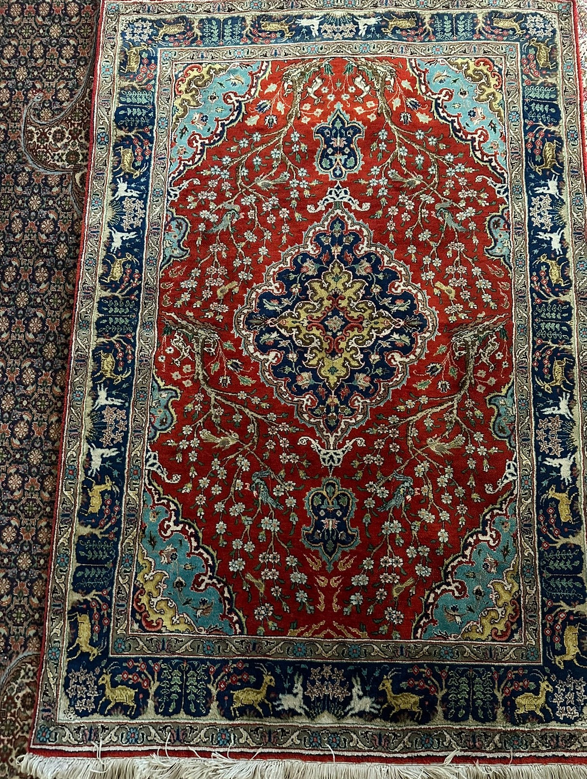 Persian Tabriz 100% Silk Rug – Hand-Knotted Luxury Oriental Area Rug 4.10 x 3.3 ft