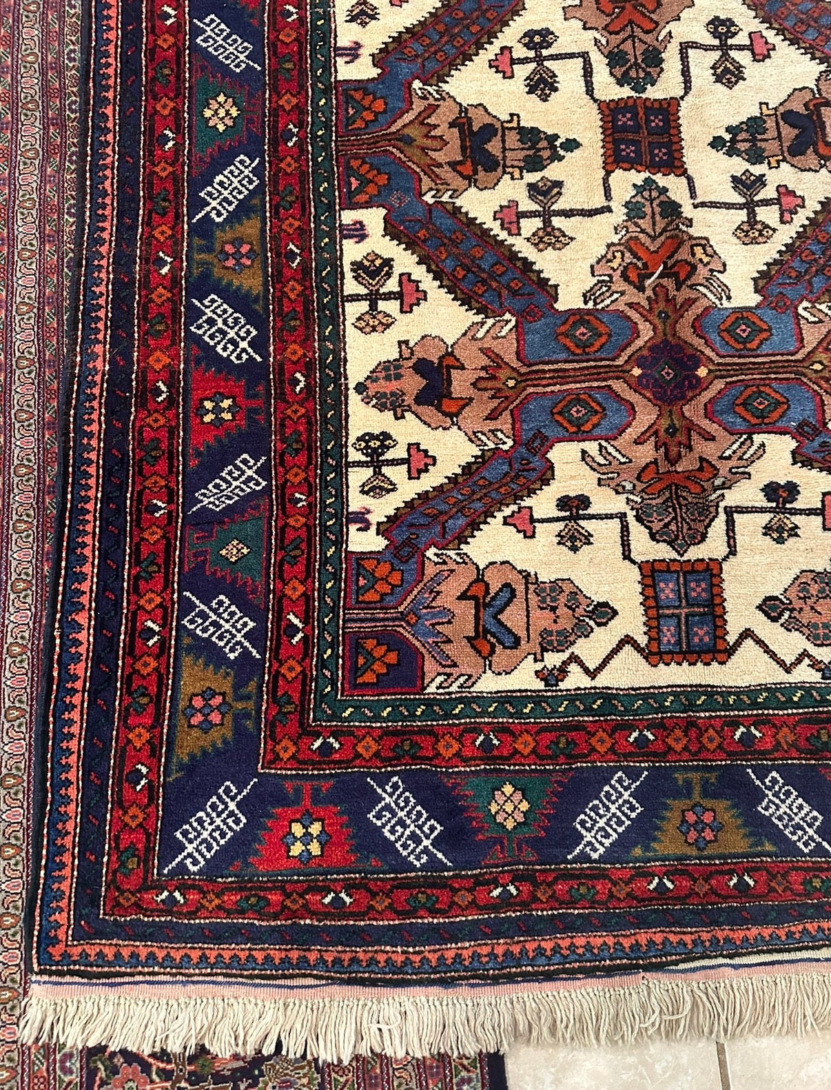 Handmade Shirvan Rug – 100% Wool Traditional Geometric Oriental Area Rug 8.1 x 4.5 ft