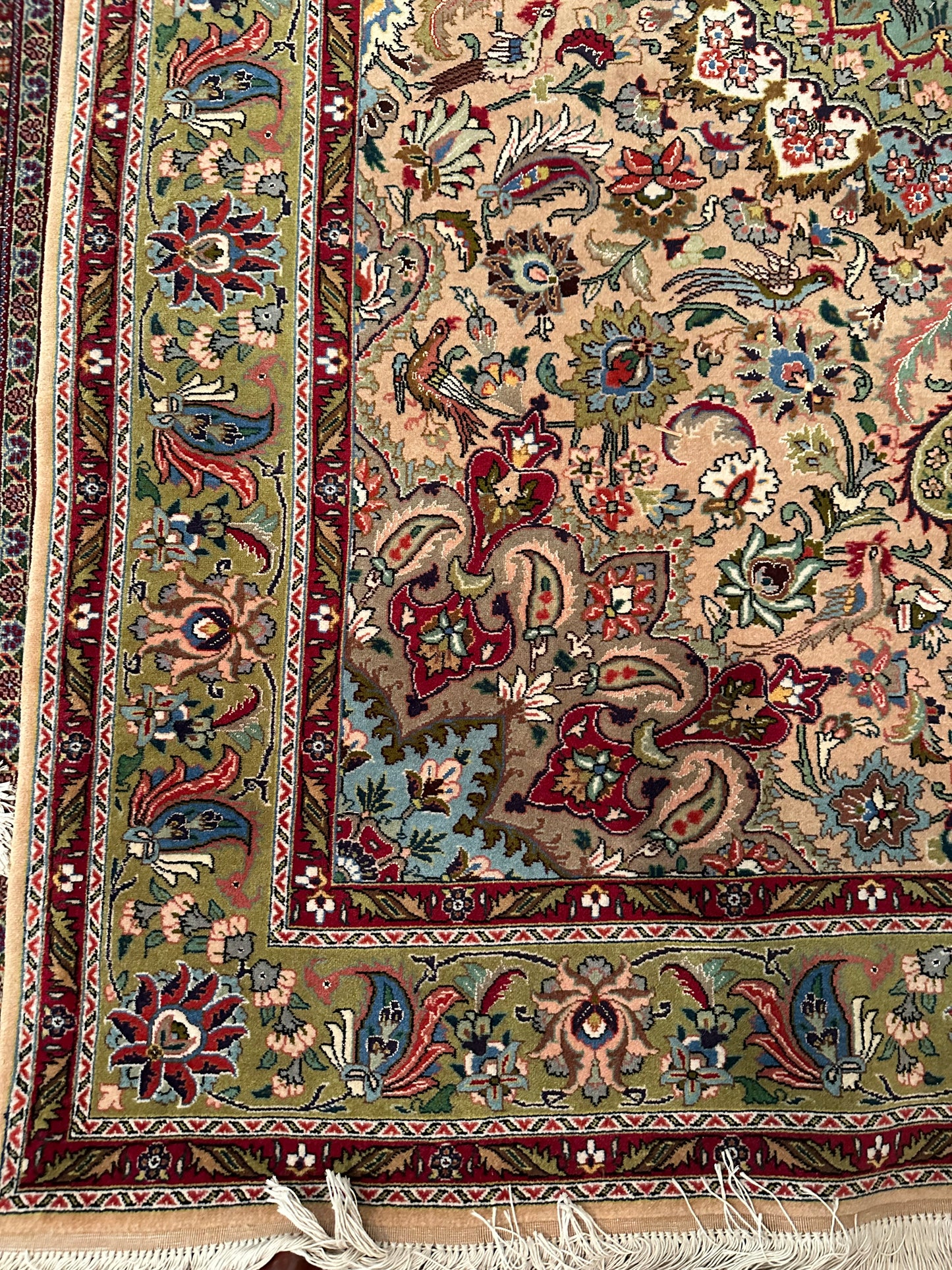Persian Tabriz Rug No. 183 – Hand-Knotted Wool Medallion Design Oriental Area Rug 6.6 x 4.7 ft