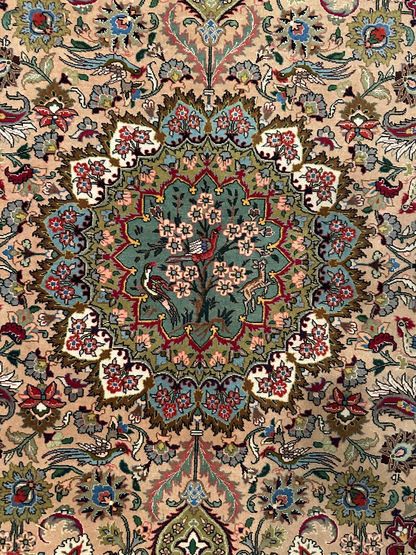 Persian Tabriz Rug No. 183 – Hand-Knotted Wool Medallion Design Oriental Area Rug 6.6 x 4.7 ft