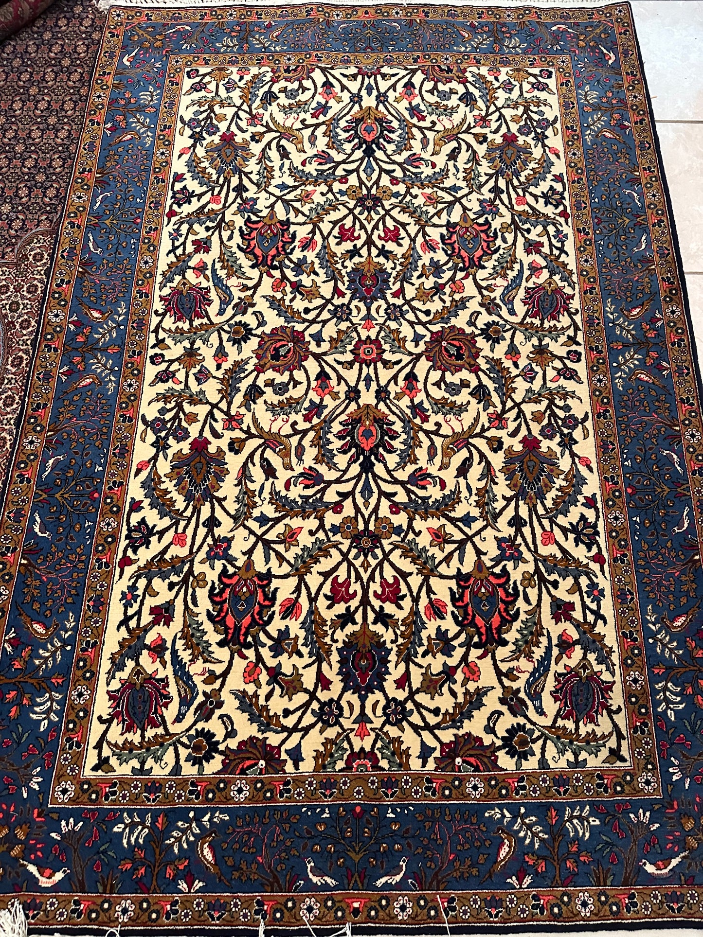 Persian Ghom Rug No. 285 – Hand-Knotted Wool & Cotton Traditional Oriental Area Rug 7.0 x 4.7 ft