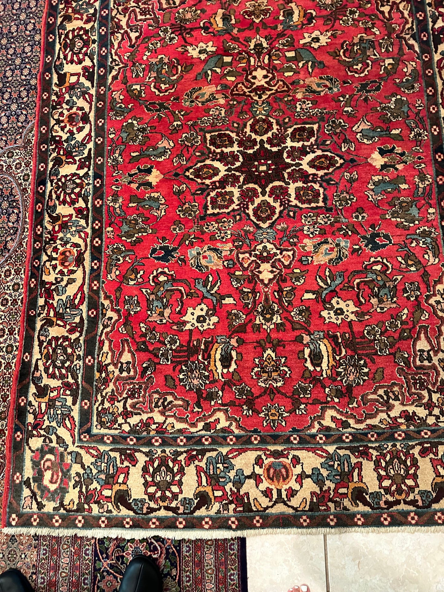 Authentic Mobarekeb Persian Rug – 6.4’ x 4.5’ Medallion Wool Area Rug