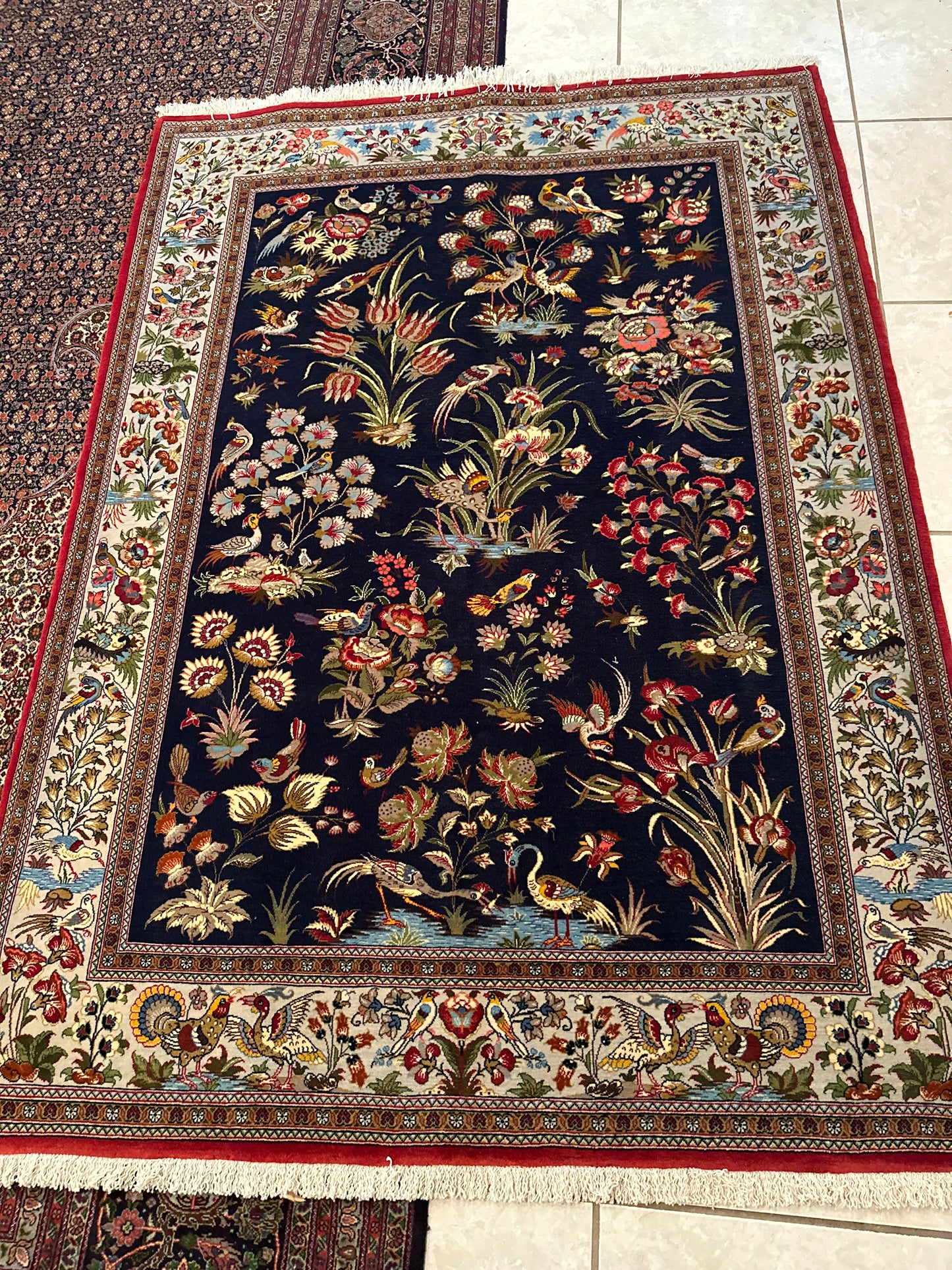 Authentic Ghom Persian Rug – 6.3’ x 4.6’ Hand-Knotted 100% Wool Area Rug