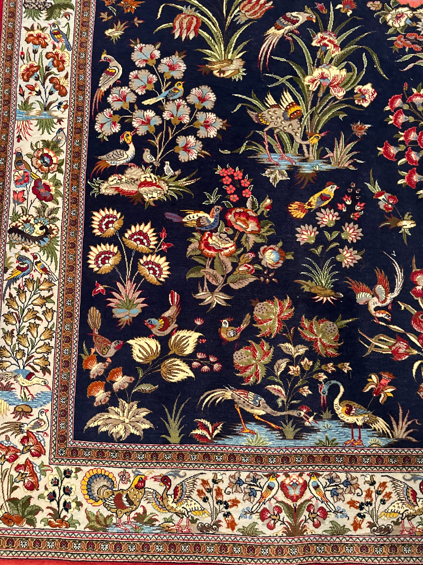 Authentic Ghom Persian Rug – 6.3’ x 4.6’ Hand-Knotted 100% Wool Area Rug